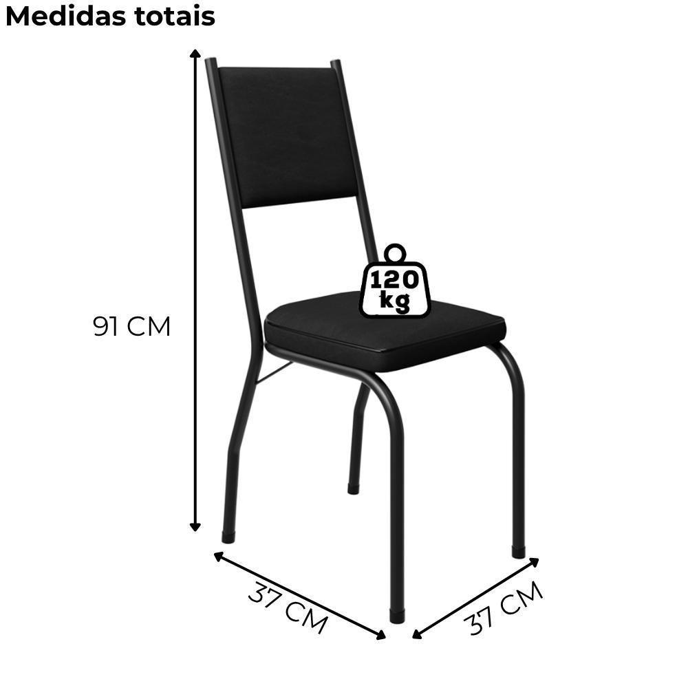 Cadeira Tubular Europa 258 Preto Assento Preto Artef Preto - 3