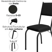 Cadeira Tubular Europa 258 Preto Assento Preto Artef Preto - 5