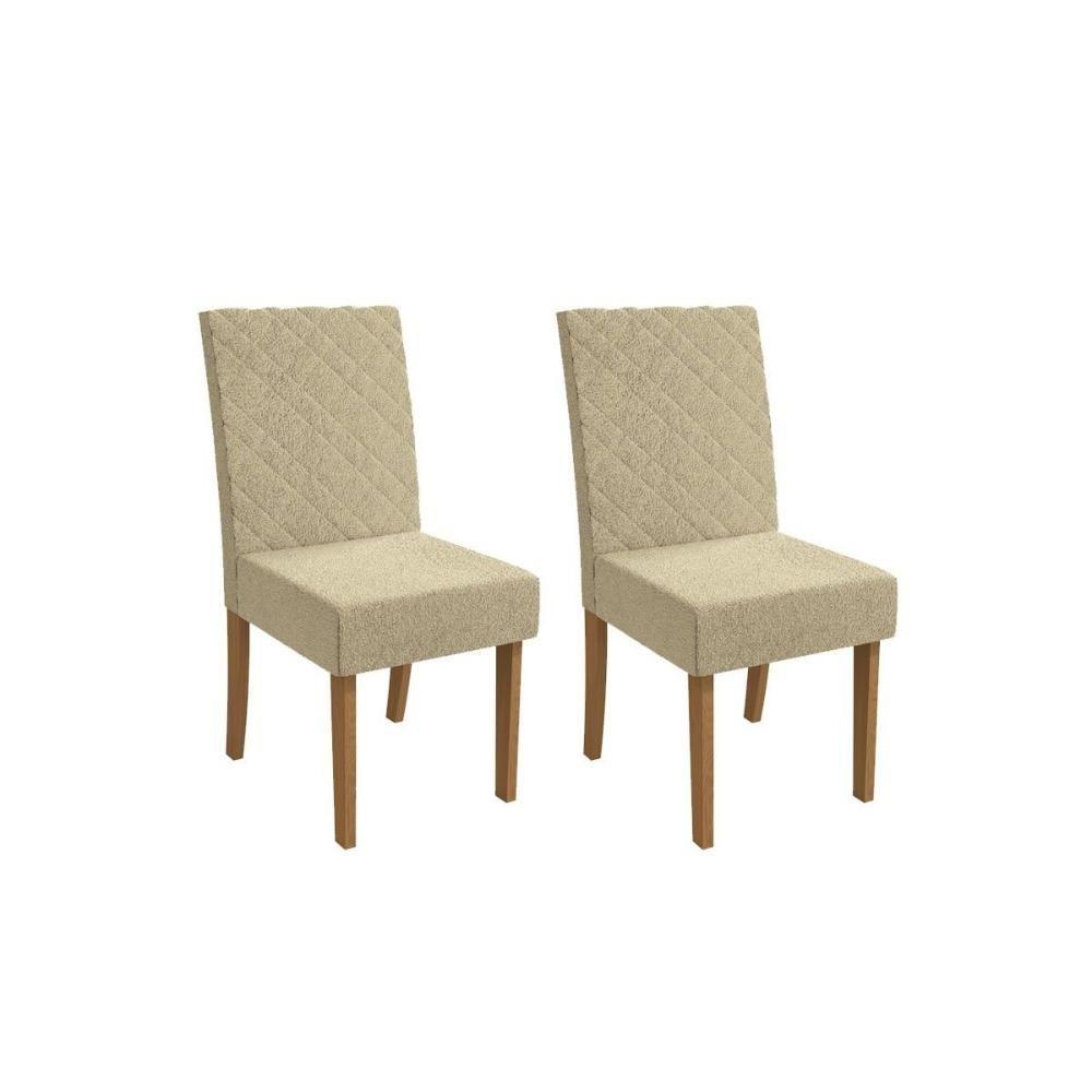 Cadeira Sala De Jantar Verbena 2cad133 Madeirado Kit 2 Un Canela-boucle Bege - Kappesberg - 1