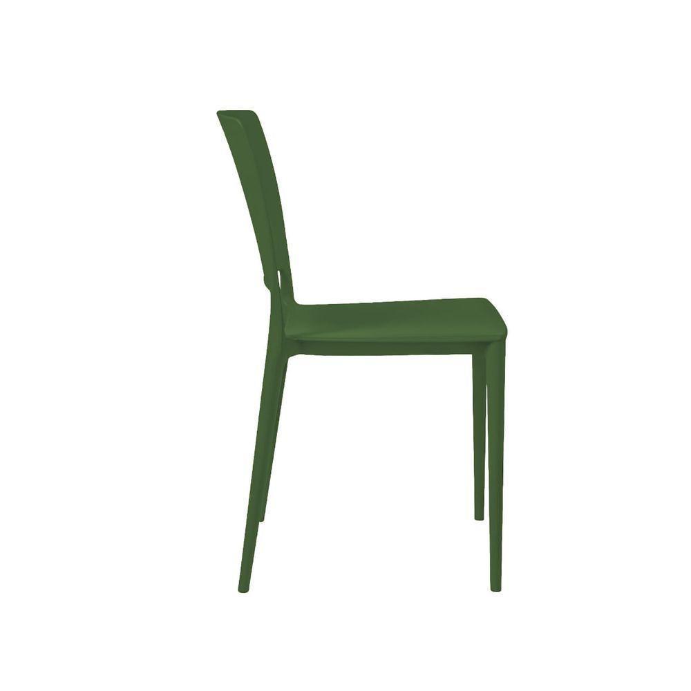 Cadeira Urano Verde Musgo Empilhável Em Polipropileno Acrilys - 2