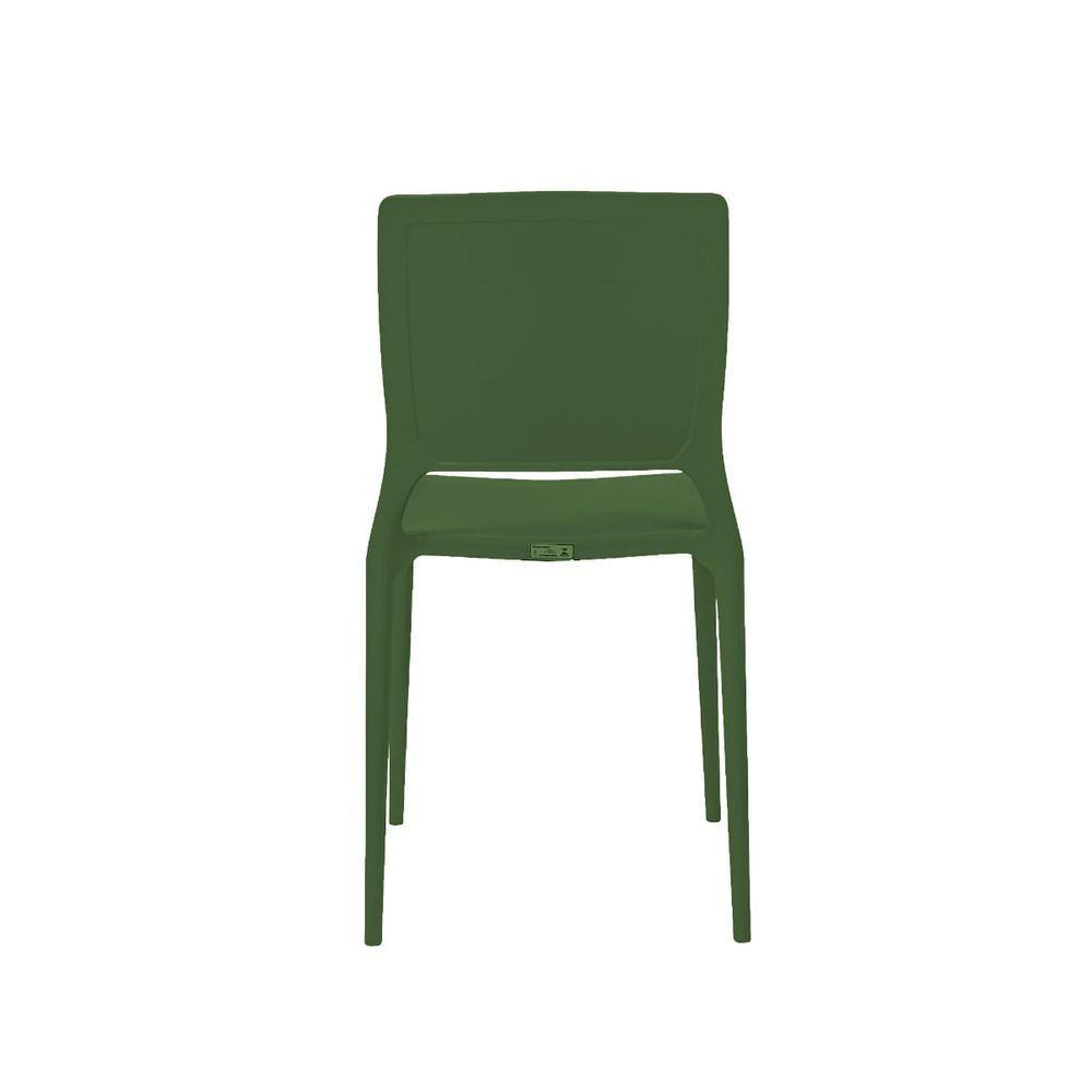 Cadeira Urano Verde Musgo Empilhável Em Polipropileno Acrilys - 4