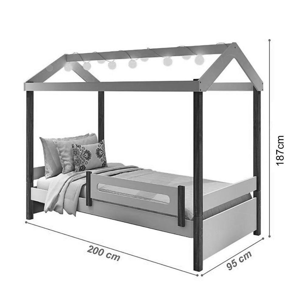 Cama Eliz Branco/Mel Com Led E Cama Auxiliar - Divaloto - 5