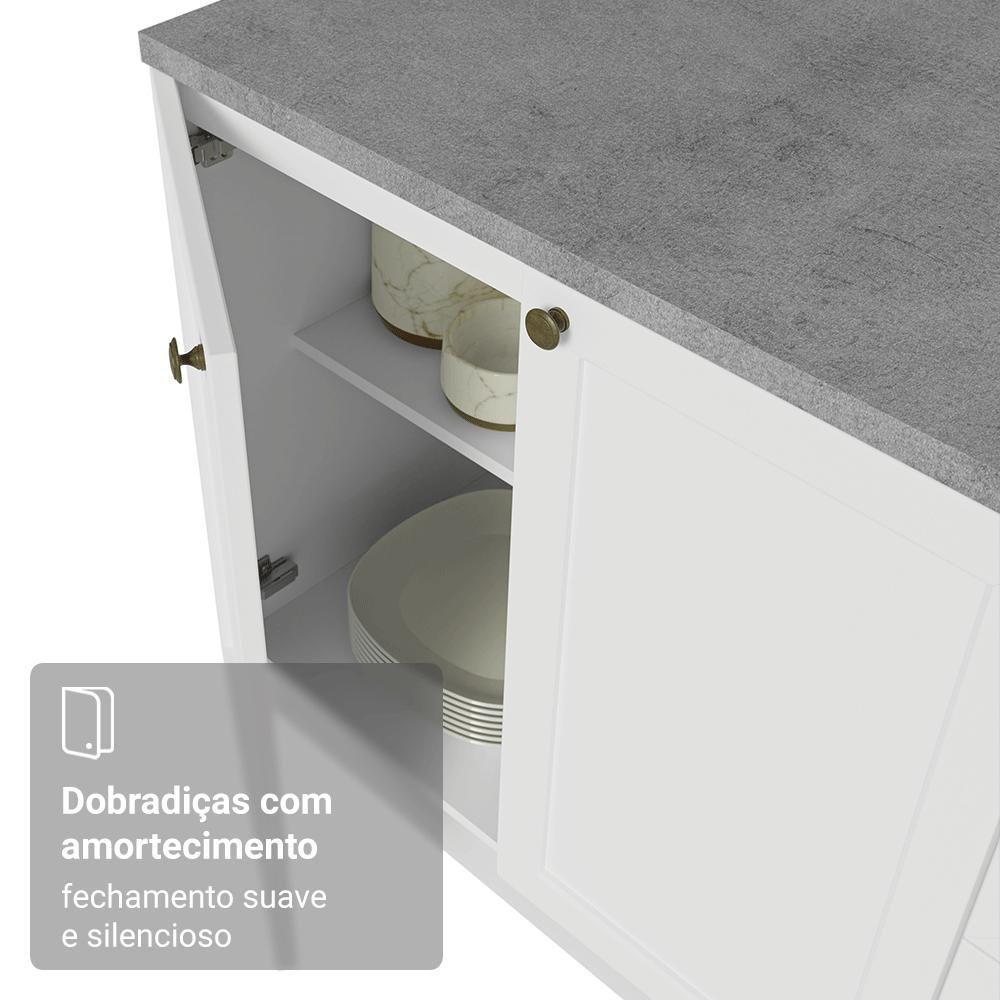 Armário De Cozinha Compacta 180 Cm Branco Vik Madesa 04 Branco - 8