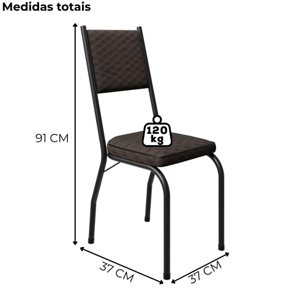 Cadeira Tubular Europa 258 Preto Assento Tecelão Cacau Artef Tecelão Cacau - 2