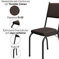 Cadeira Tubular Europa 258 Preto Assento Tecelão Cacau Artef Tecelão Cacau - 5