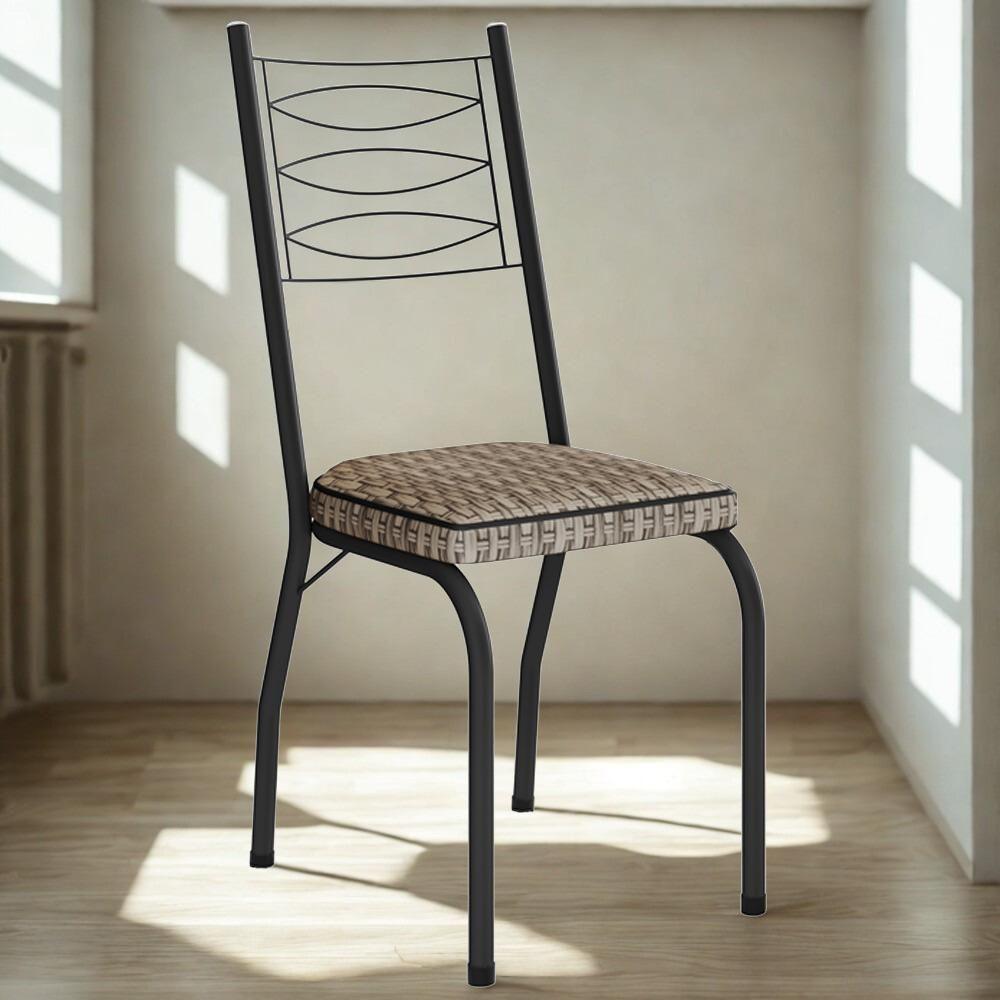 Cadeira Tubular Europa 262 Preto Assento Rattan Artef Rattan - 2