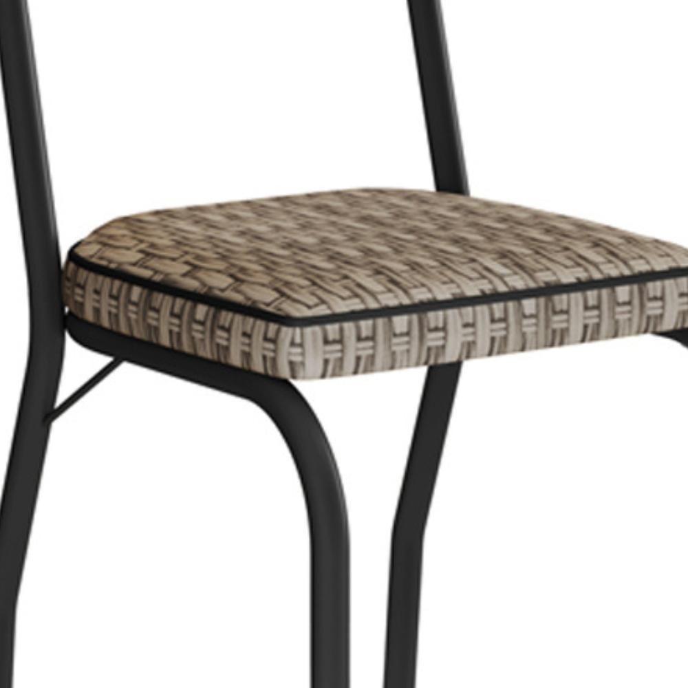 Cadeira Tubular Europa 262 Preto Assento Rattan Artef Rattan - 4