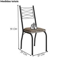 Cadeira Tubular Europa 262 Preto Assento Rattan Artef Rattan - 3