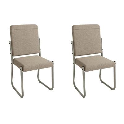 Cadeira Sala De Jantar Sicília 2c139nk Aço Kit 2 Un Niquel-linho Bege Fendi - Kappesberg