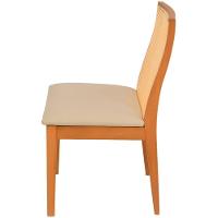 Cadeira Jantar Arizona Madeira Maciça Amêndoa Encosto Palha Sextavada Natural Assento Corino Off White