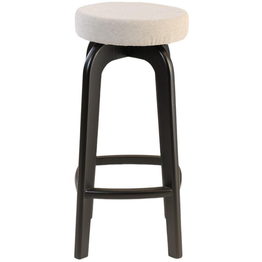 Banqueta Bnaco Alto Bar Madeira Maciça Preto Assento Redondo Sued - 3