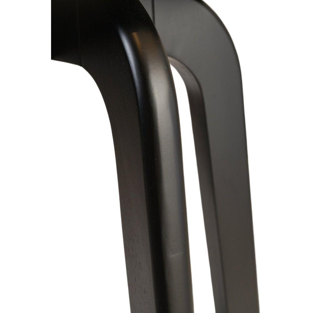 Banqueta Bnaco Alto Bar Madeira Maciça Preto Assento Redondo Sued - 7