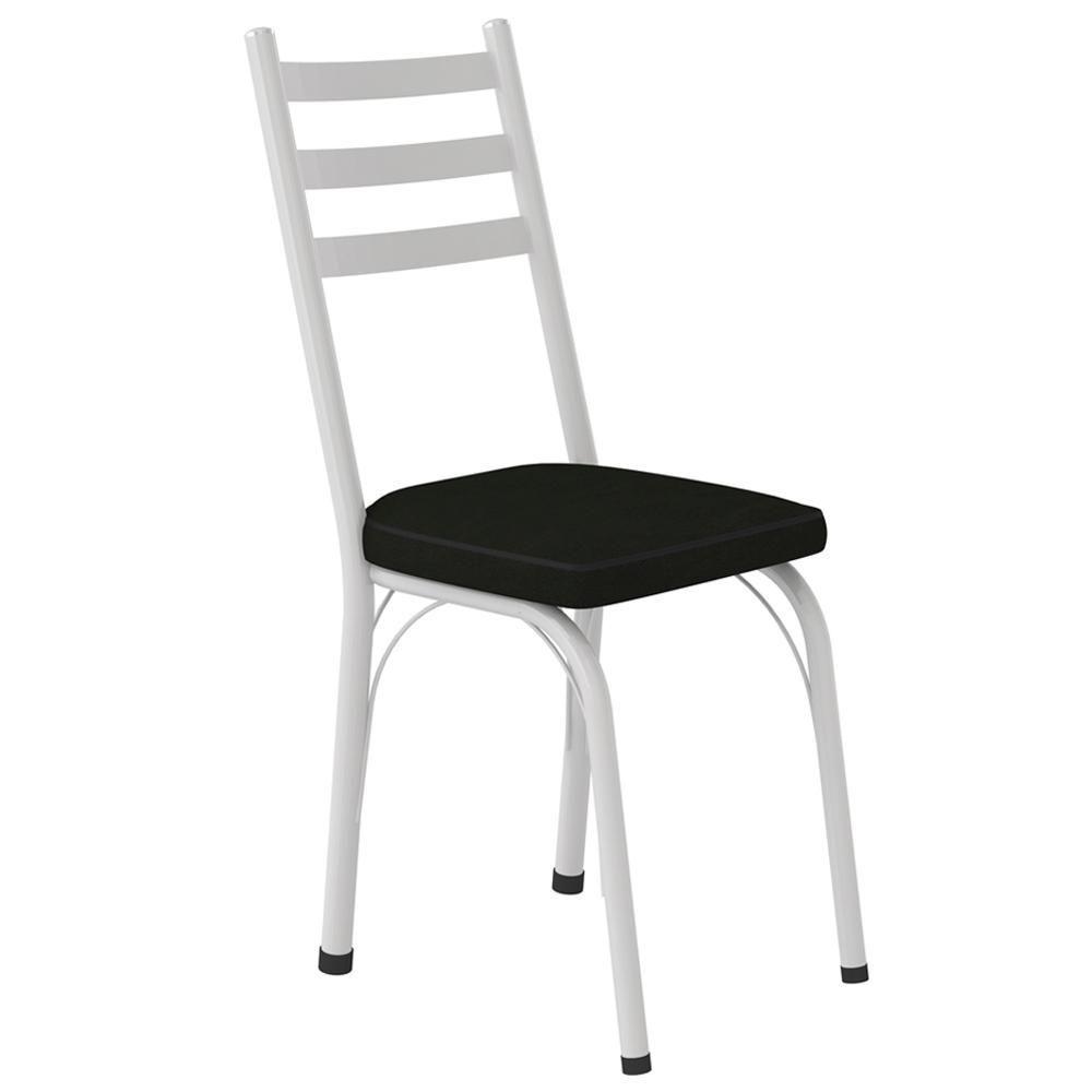 Cadeira Tubular Europa 141 Branco Assento Preto Artef Preto - 1
