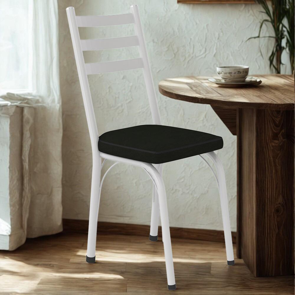 Cadeira Tubular Europa 141 Branco Assento Preto Artef Preto - 2