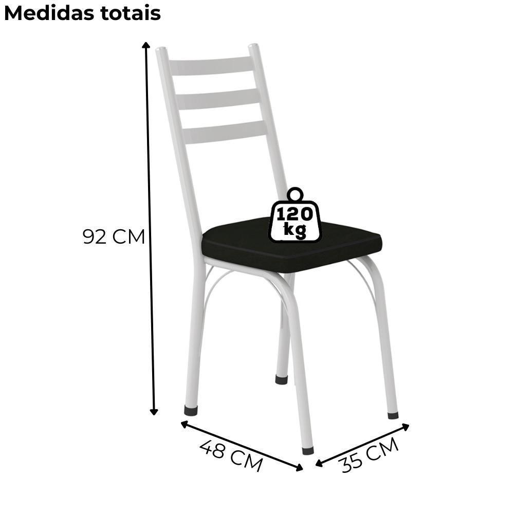 Cadeira Tubular Europa 141 Branco Assento Preto Artef Preto - 3