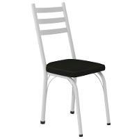 Cadeira Tubular Europa 141 Branco Assento Preto Artef Preto - 1