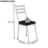 Cadeira Tubular Europa 141 Branco Assento Preto Artef Preto - 3