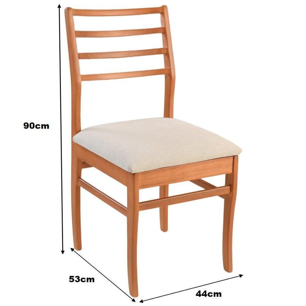 Cadeira Dubai Madeira Maciça Sala Jantar Amêndoa - 2