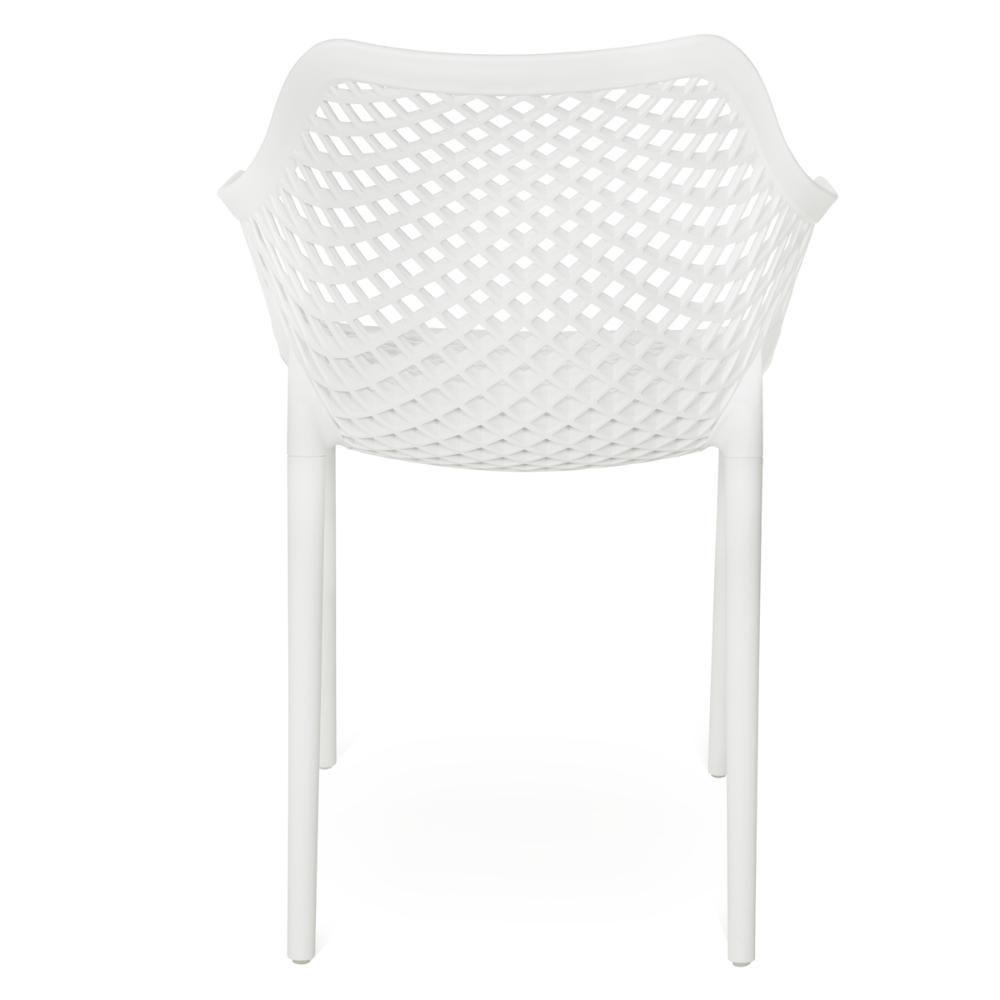 Cadeira De Jantar Design Suits Com Braço Empilhável Em Polipropileno - Branco - 7
