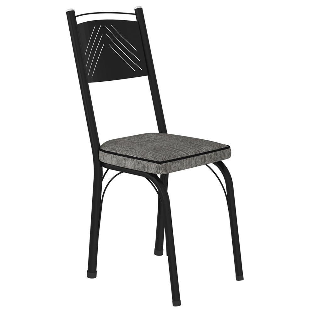 Cadeira Tubular Europa 151 Preto Assento Grafiato Artef Grafiato - 1