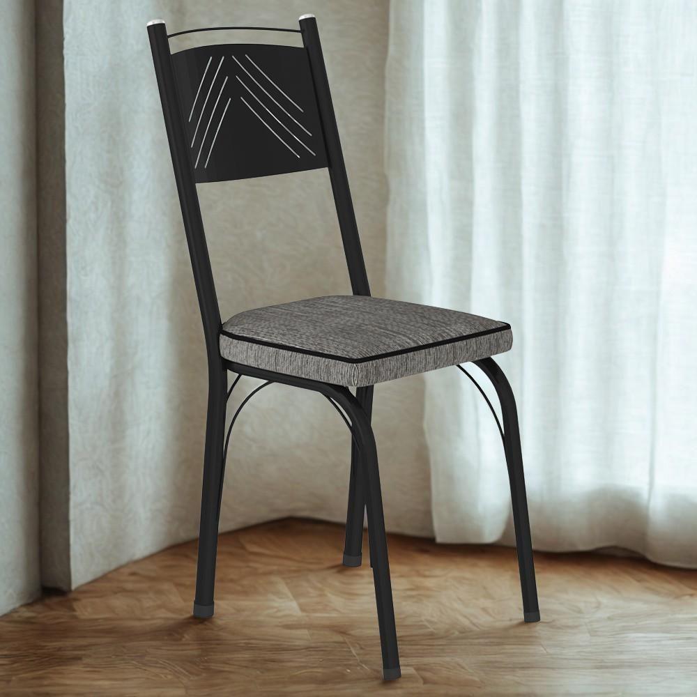 Cadeira Tubular Europa 151 Preto Assento Grafiato Artef Grafiato - 2