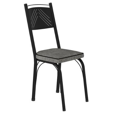 Cadeira Tubular Europa 151 Preto Assento Grafiato Artef Grafiato