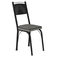 Cadeira Tubular Europa 151 Preto Assento Grafiato Artef Grafiato - 1