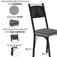 Cadeira Tubular Europa 151 Preto Assento Grafiato Artef Grafiato - 5