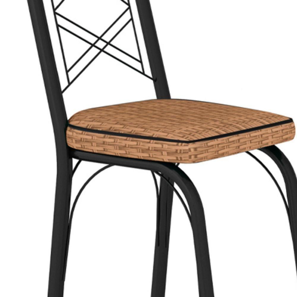 Cadeira Tubular Europa 143 Preto Assento Rattan Artef Rattan - 4