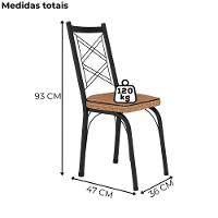 Cadeira Tubular Europa 143 Preto Assento Rattan Artef Rattan - 3