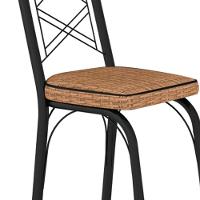 Cadeira Tubular Europa 143 Preto Assento Rattan Artef Rattan