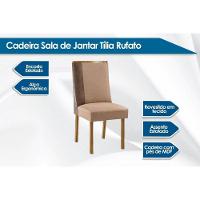 Cadeira Sala De Jantar Tilia Kit 6 Un Madeira Capuccino-suede Capuccino-corano Capuccino - Rufato - 3