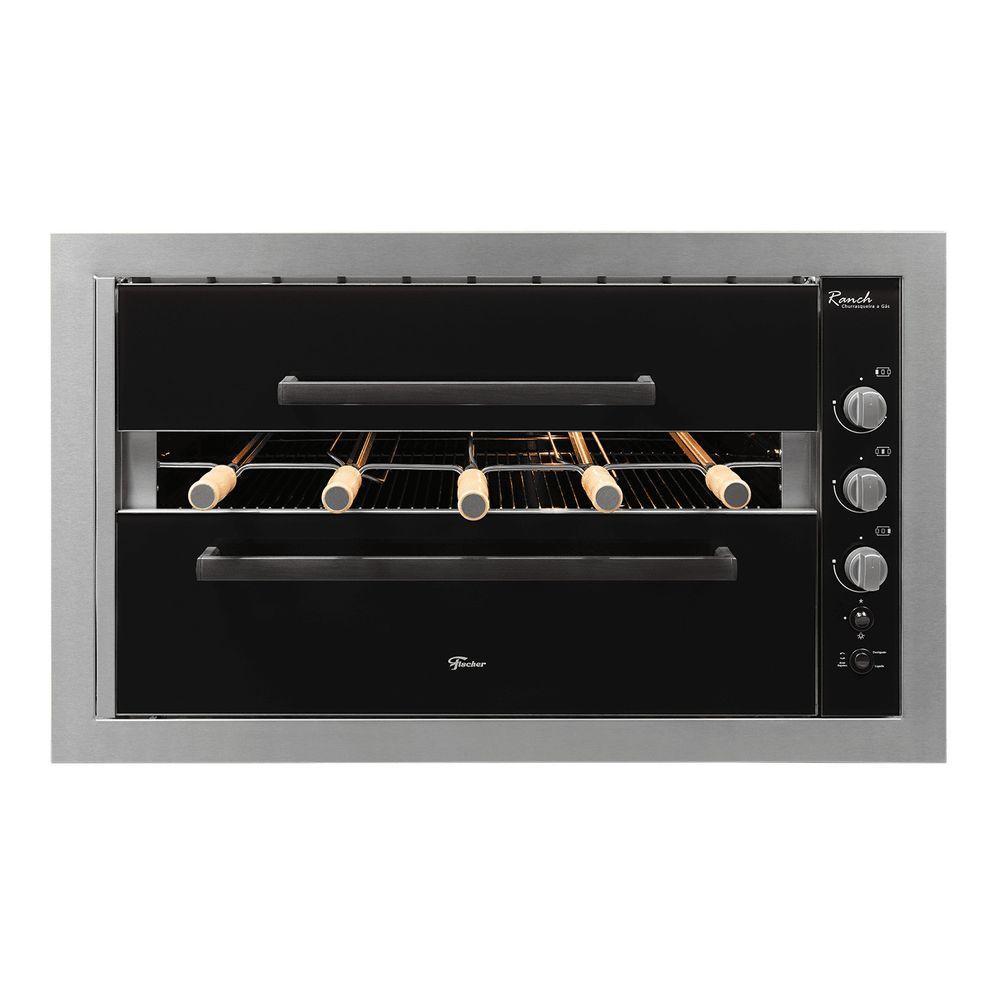Churrasqueira A Gás Embutir Fischer Ranch 5 Espetos Bivolt Inox GLP - 1