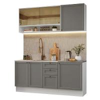 Armário De Cozinha Compacta 180 Cm Branco-cinza Vik Madesa 04 Branco-cinza - 2