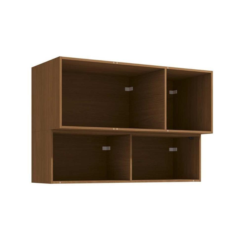 Armário Aéreo P- Cozinha Vibra T651 C- 4 Portas (1 C- Vidro) 120cm Canela-grafite Lacca - Kappesberg - 4