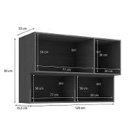 Armário Aéreo P- Cozinha Vibra T651 C- 4 Portas (1 C- Vidro) 120cm Canela-grafite Lacca - Kappesberg - 2