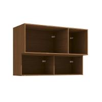 Armário Aéreo P- Cozinha Vibra T651 C- 4 Portas (1 C- Vidro) 120cm Canela-grafite Lacca - Kappesberg