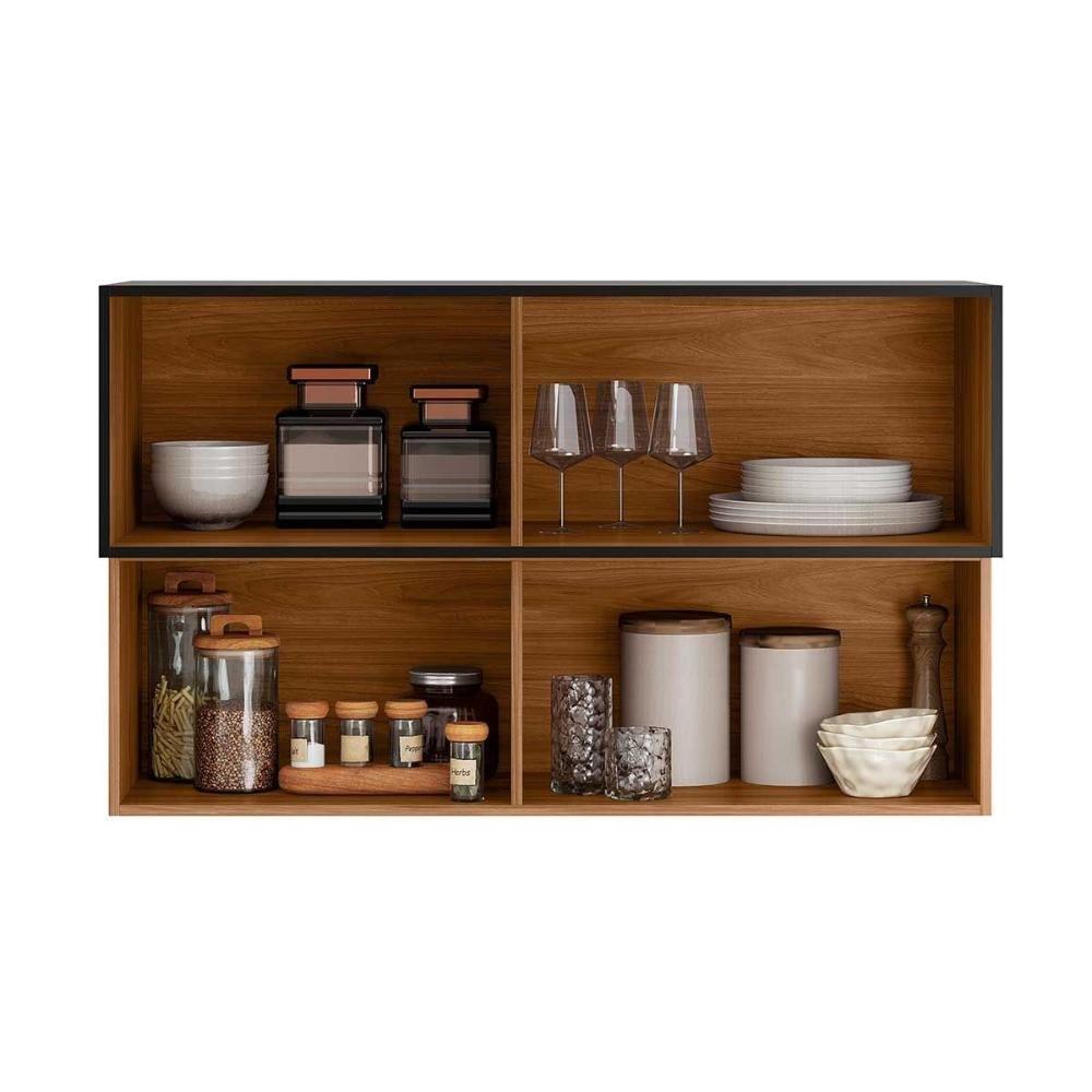 Armário Aéreo P- Cozinha Proença C- 2 Portas Basculante (1 Ripada) 120cm Nogueira Touch-nude Prime - Demóbile - 5