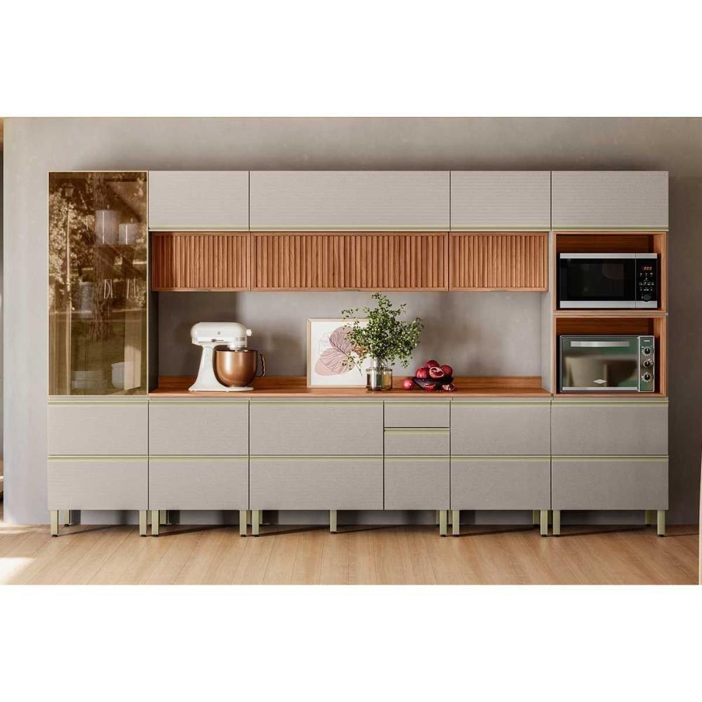 Armário Aéreo P- Cozinha Proença C- 2 Portas Basculante (1 Ripada) 120cm Nogueira Touch-nude Prime - Demóbile - 6