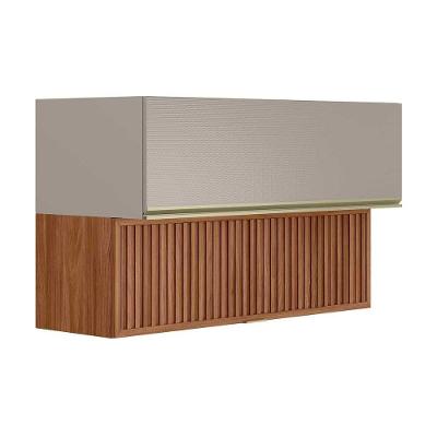 Armário Aéreo P- Cozinha Proença C- 2 Portas Basculante (1 Ripada) 120cm Nogueira Touch-nude Prime - Demóbile