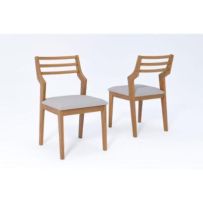 Cadeira Sala De Jantar Damasco Kit 2 Un Carvalho-linho Cinza - Cimol