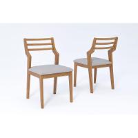 Cadeira Sala De Jantar Damasco Kit 2 Un Carvalho-linho Cinza - Cimol - 1