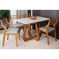 Cadeira Sala De Jantar Damasco Kit 2 Un Carvalho-linho Cinza - Cimol - 4