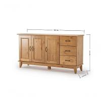 Balcão Aparador Madeira Maciça 3 Portas 3 Gavetas - 2