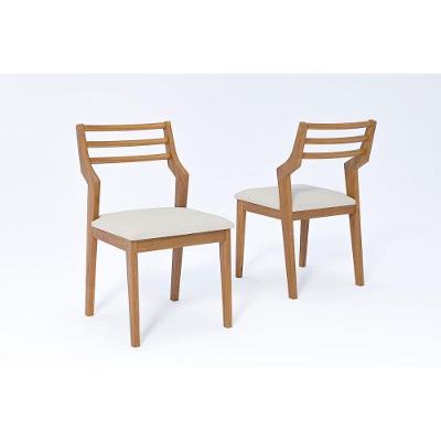 Cadeira Sala De Jantar Damasco Kit 2 Un Carvalho-linho Cru - Cimol