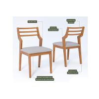 Cadeira Sala De Jantar Damasco Kit 2 Un Carvalho-linho Cru - Cimol - 2