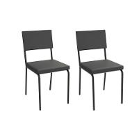 Cadeira Sala De Jantar Zaria 2c128prf Aço Kit 2 Un Preto-ano Preto - Kappesberg - 1