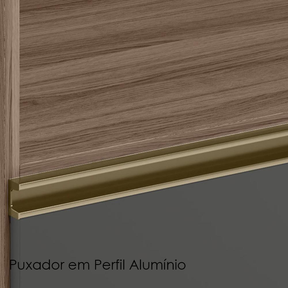 Armario Aereo Balcao Forno Mdf Kali Carvalho Toq Chumbo Nicioli Carvalho Toq Chumbo - 6