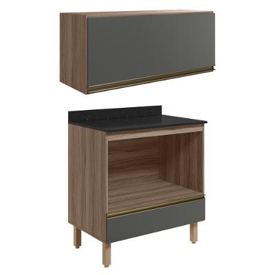 Armario Aereo Balcao Forno Mdf Kali Carvalho Toq Chumbo Nicioli Carvalho Toq Chumbo