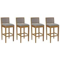 Banqueta Sala De Jantar Sara 1bmm005ca Premium Madeira Maciça Kit 4 Un Carvalho-boucle Cinza-tela Grafite - Kappesberg - 1